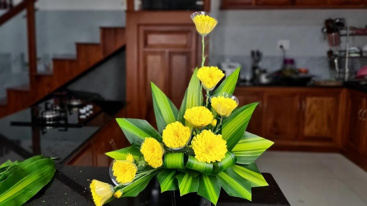 Các mẫu cắm hoa cúc vàng đẹp