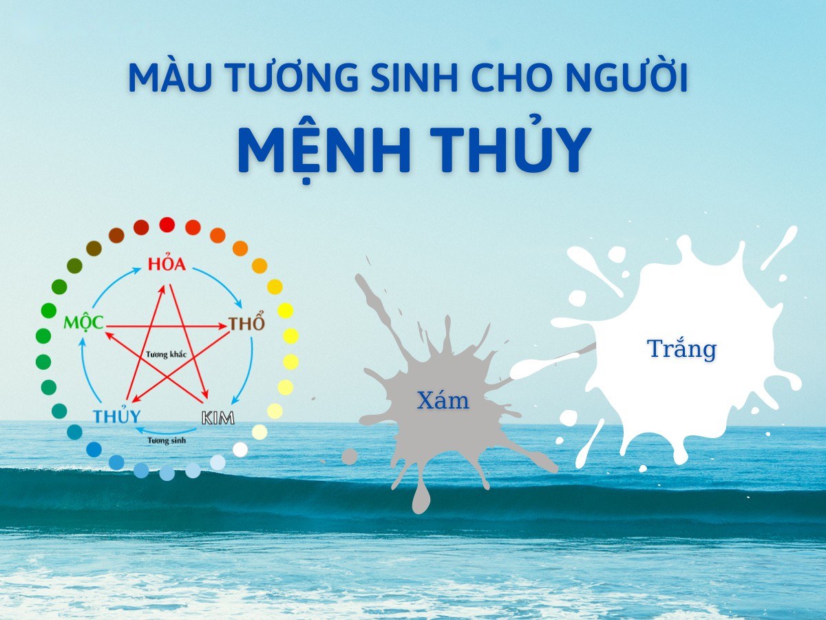 Màu tương sinh mệnh Thủy: Trắng, xám