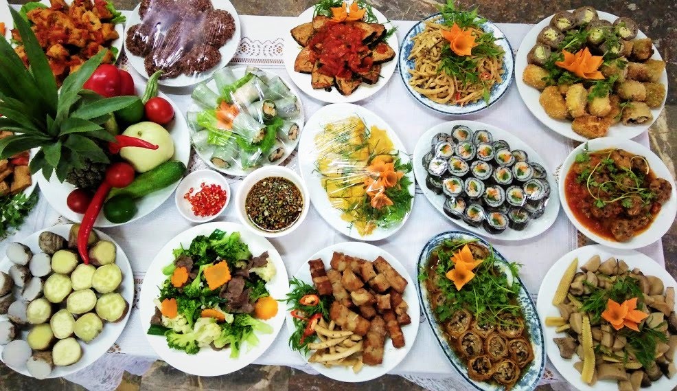 mâm cỗ ngày rằm tháng giêng