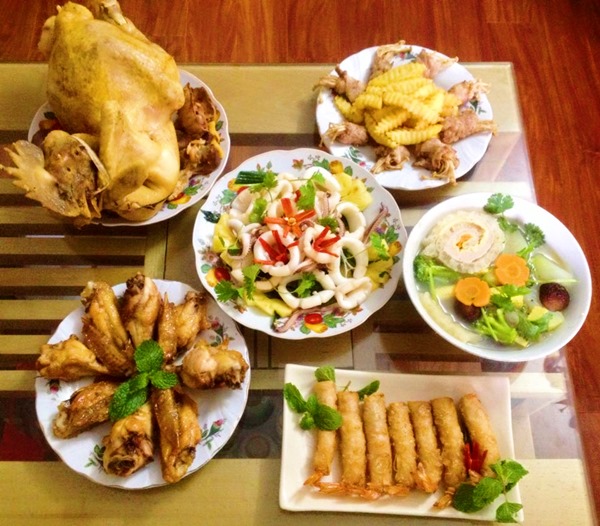 mâm cơm cúng giao thừa